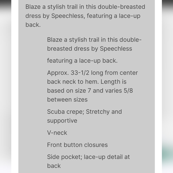 STUNNING SPEECHLESS EQUESTRIAN DOUBLE BREASTED BLAZER DRESS - Picture 12 of 12